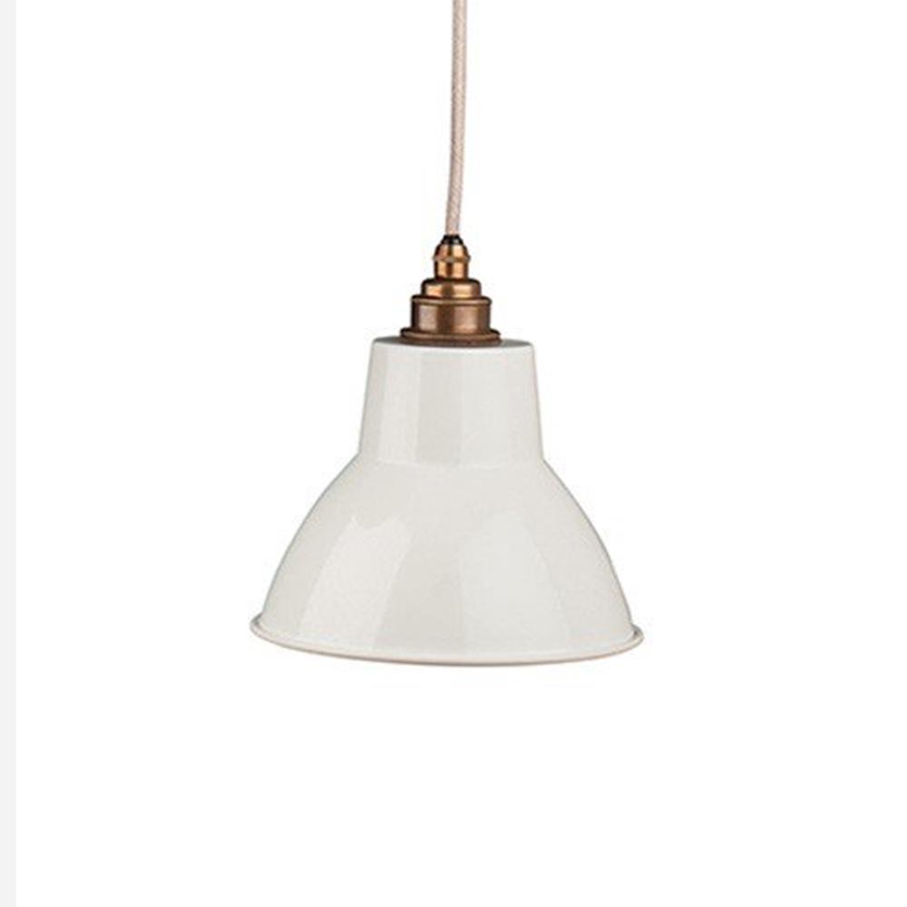 Fritz Fryer Moccas Industrial Pendant White Small Bronze Designer Pendant Lighting