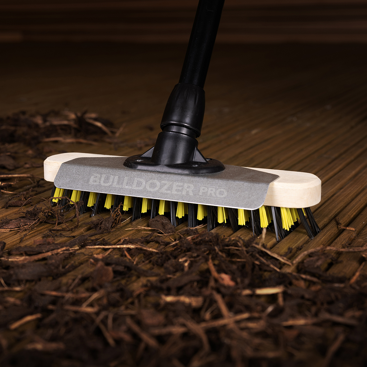 Image of BULLDOZER PRO Heavy Duty Deck Scrub with Scraper and Telescopic Handle