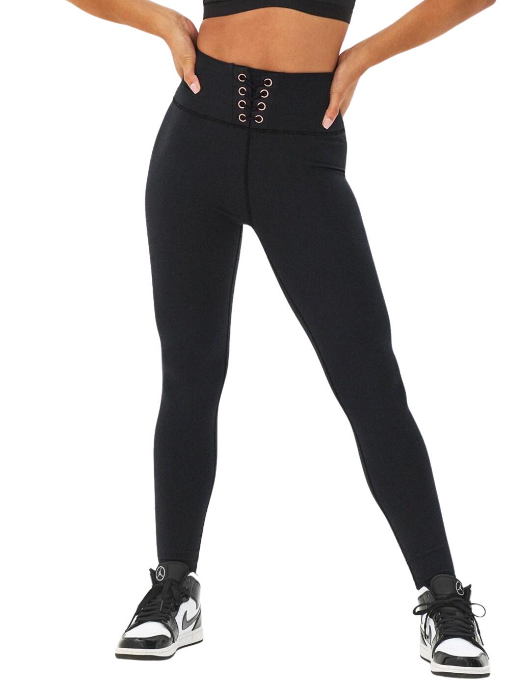 The Energy activewear collection from Pour Moi ensures that you feel and look your best even when working out! These sexy gym wear leggings have an eyelet fastening front feature adding a flirty detail to the flattering design. The high-waisted and body sculpting design creates a slimming effect. A convenient key pocket features at the back.  Sexy eyelet feature Slimming high-waisted design Key pocket Full-length leg Country of origin: China Composition: 82% Nylon &pipe; 18% Elastane Listed in UK sizes  53475-95883-1249167 97135  Eyelet Sports Leggings