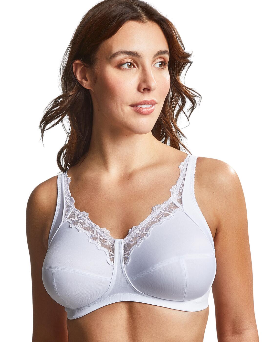 Add a new comfy option to your everyday lingerie drawer with the Robyn bra by Royce. This piece has a non-wired and non-padded design for ultimate comfort., however, with the 3-part cups, full-coverage design and side slings, it is also sure to keep your bust in shape and properly supported. The cups are decorated on the top with flattering feminine embroidery backed by sheer tulle. Traditional hook and eye back fastening and adjustable shoulder straps allow you to adapt this bra to your most comfortable fit.