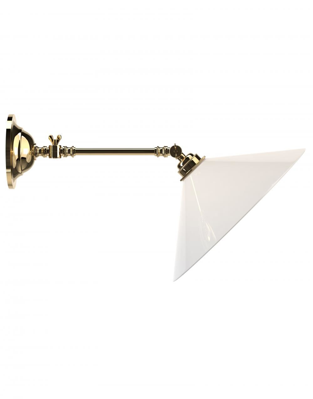 Fritz Fryer Hay Adjustable Reading Light White Polished Brass Wall Lighting White