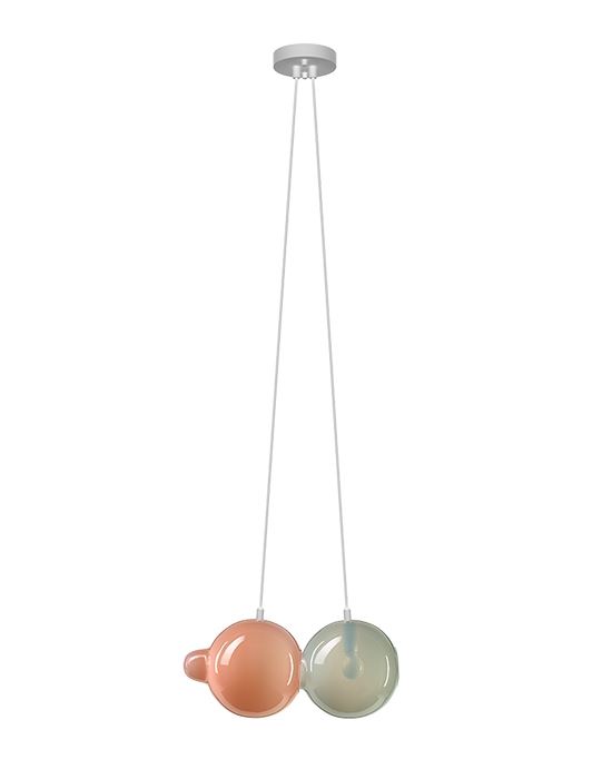 Pendulum Pendant 2 Pink Light Grey