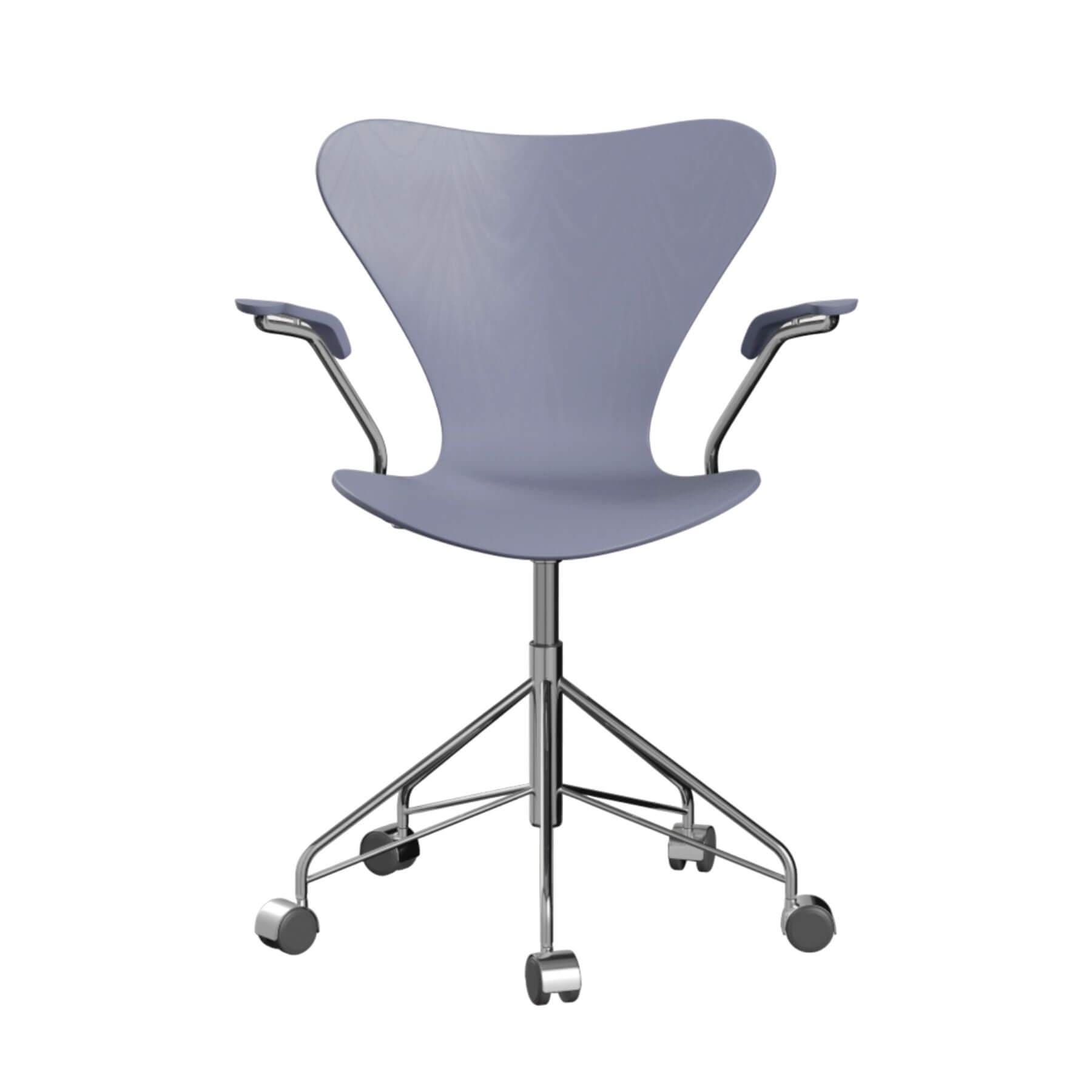 Fritz Hansen Series 7 Swivel Armchair Coloured Veneer Lavender Blue Designer Furniture From Holloways Of Ludlow