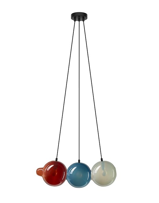 Pendulum Pendant 3 Red Blue Light Grey