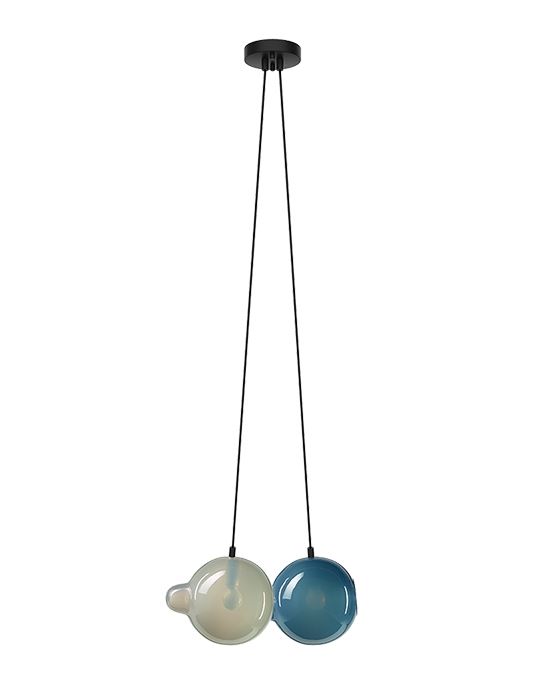 Pendulum Pendant 2 Light Grey Pigeon Blue