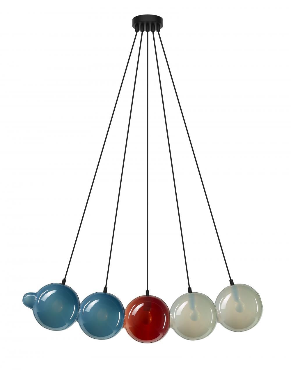 Pendulum Pendant 5 Blue Red Light Grey