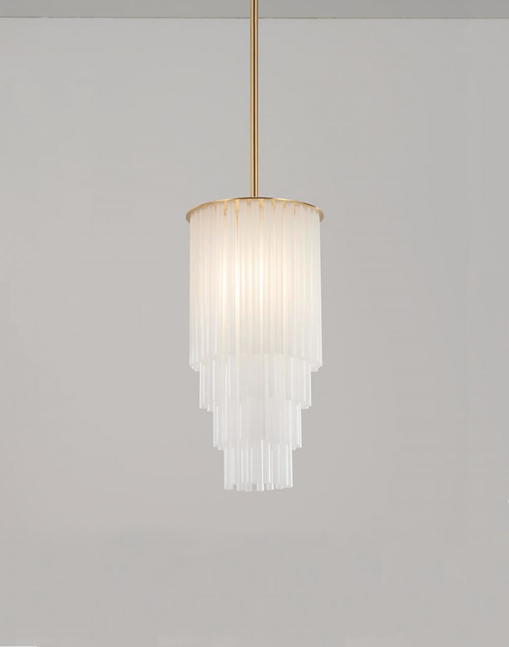 Tom Kirk Disc Pendant Frosted Glass 67cm Brushed Brass Brassgold Designer Pendant Lighting