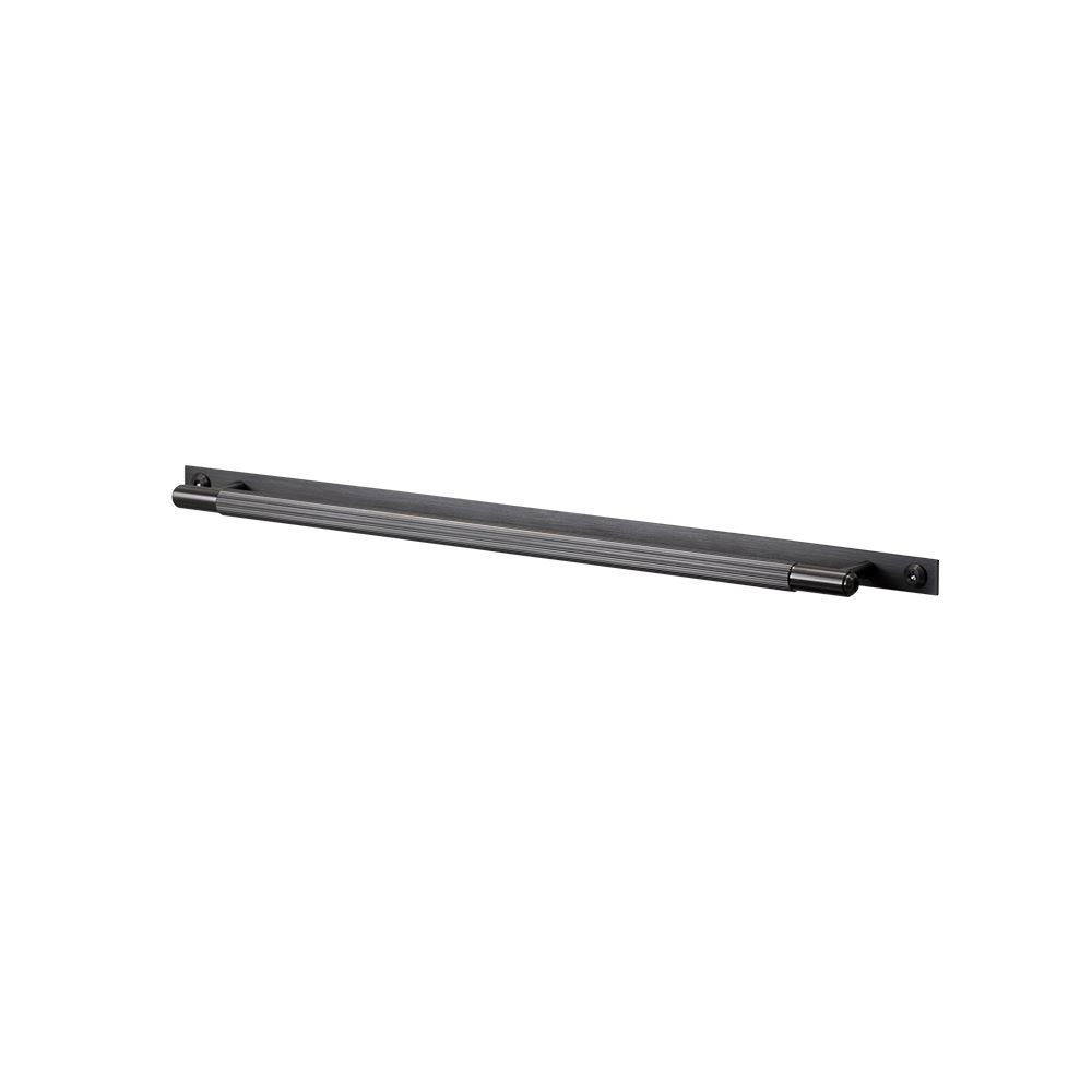 Pull Bar Large With Plate Linear Pattern Gun Metal