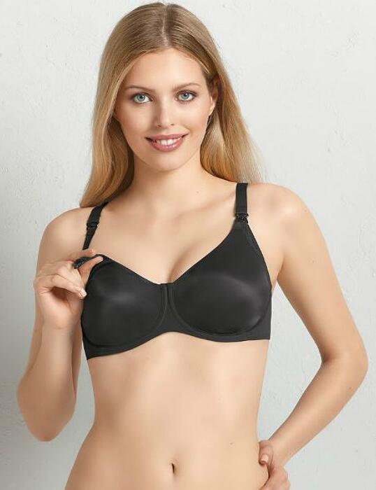 Nurse with ease in this comfortable underwired bra from Anita!  This bra is made with a modern high-tech blend of polyester and polyamide fibres, which is very light, smooth, hard wearing and breathable! This bra also features a soft, naturally shaping underwiring for great shape and lift! Comes complete with stretchy, fully adjustable straps for your individual fit and comfort along with the Kiwklip system which enables quick unfastening on the cups for convenient and easy breastfeeding!  Kiwklip drop cups enables one hand guarantee comfortable breastfeeding Wide opening for breastfeeding convenience Soft cups for a natural shape Soft underwiring for shape and lift  Stretchy, fully adjustable straps for individual fit Secures at the rear with hook and eye closure Composition:- 80% Polyamide &pipe; 20% Elastane Can also be worn during pregnancy   Listed in UK Sizes    34165-63174-942741 5036 Nursing Bra