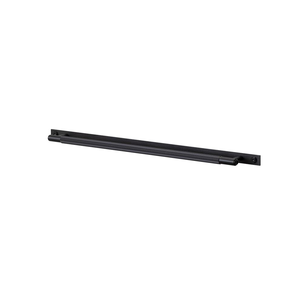 Pull Bar Large With Plate Linear Pattern Black
