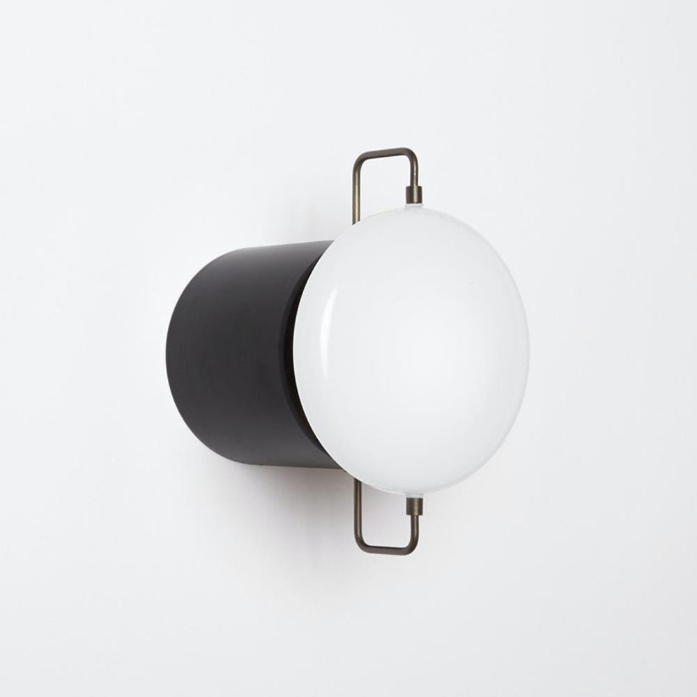 Workstead Park Flush Mount Wal Light Black Enamel Bathroom Lighting