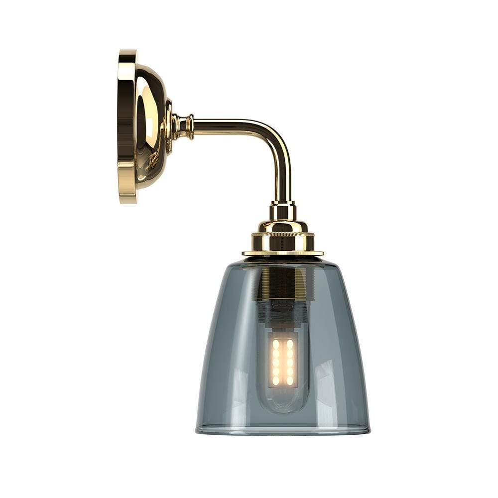 Pixley Bathroom Wall Light Smoked Polished Brass