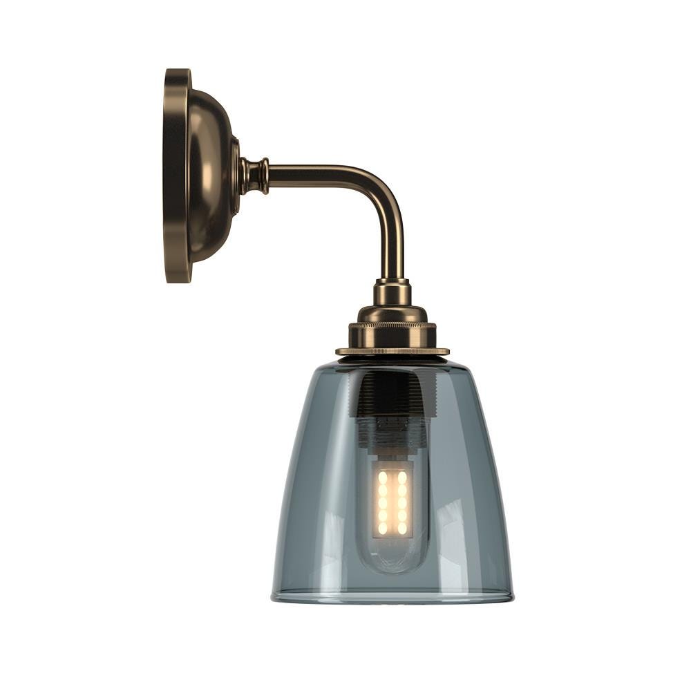 Pixley Bathroom Wall Light Smoked Antique Brass