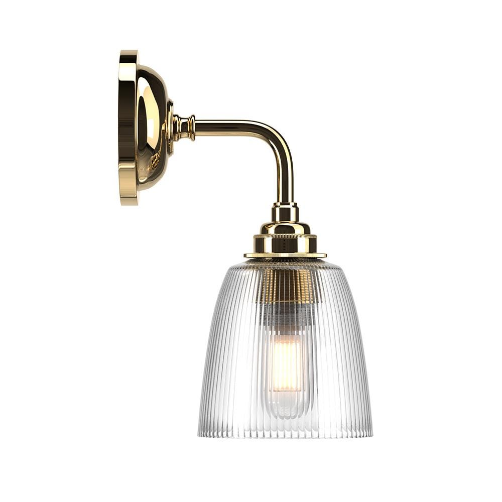 Pixley Bathroom Wall Light Ribbed Polished Brass
