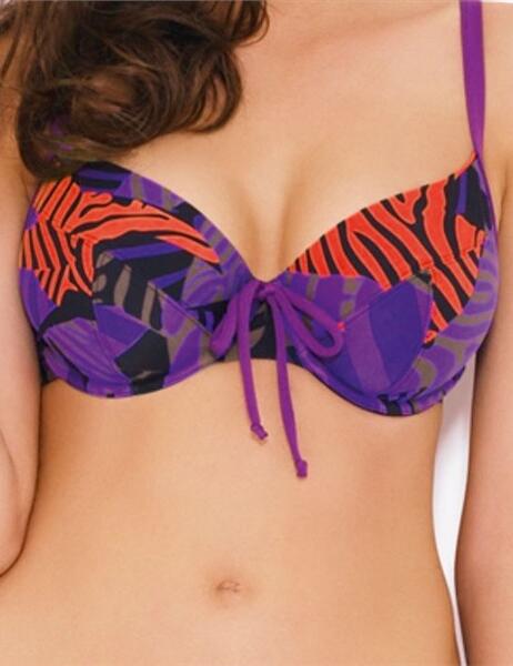 Free UK Postage.  The New Panache Swimwear Suzette Bikini top is designed in a bright modern print.  The Suzette underwired balcony bikini top is fully lined, offering excellent comfort and support, with adjustable straps and a clasp fastening.  In stock and ready for despatch. 2337-3987-64717  Top