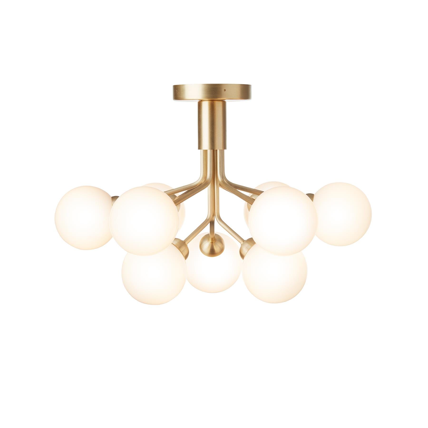 Nuura Apiales 9 Ceiling Light Brushed Brass Opal White Brassgold