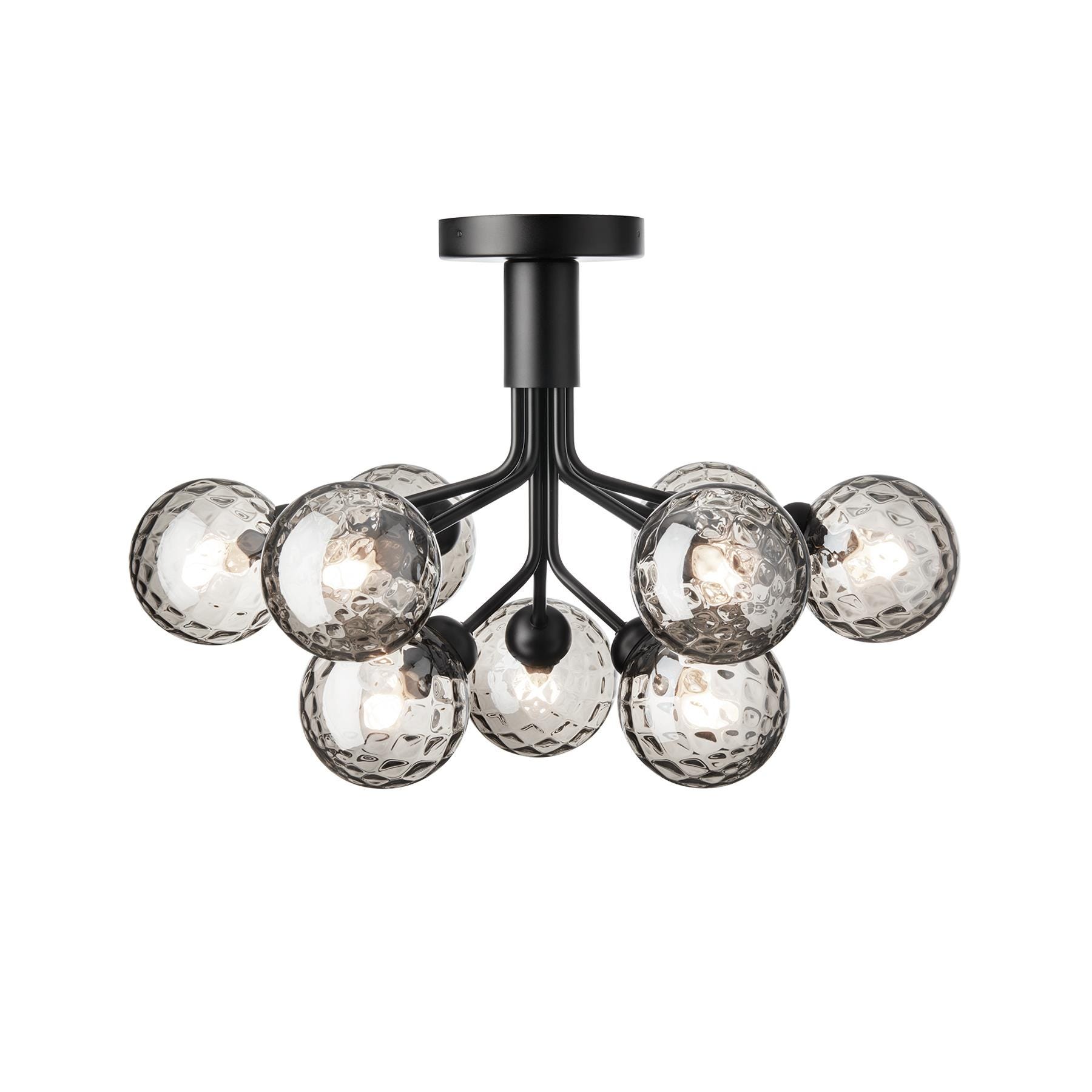 Nuura Apiales 9 Ceiling Light Satin Black Optic Smoked Black