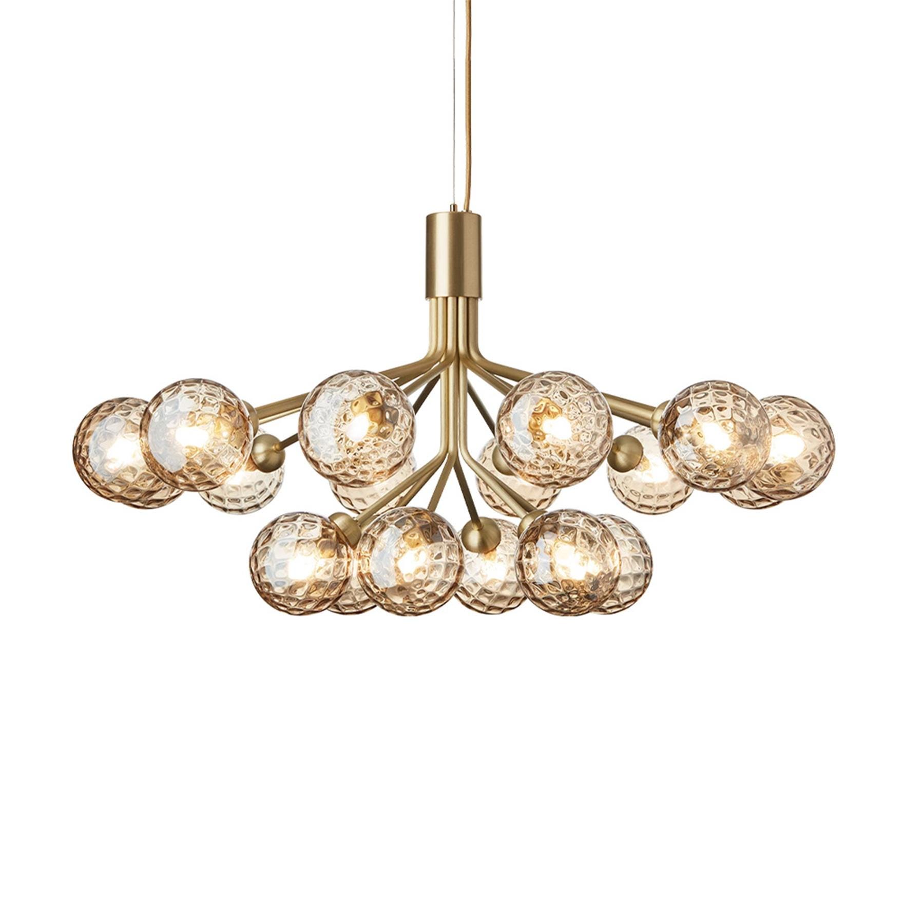 Nuura Apiales Chandelier 18 Globes Brushed Brass Gold Black