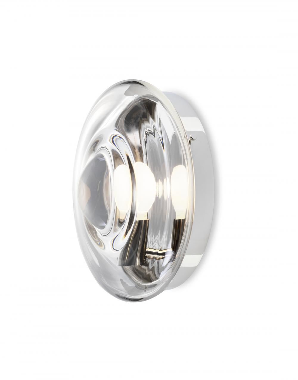 Orbital Wall Light Clear Polished Nickel