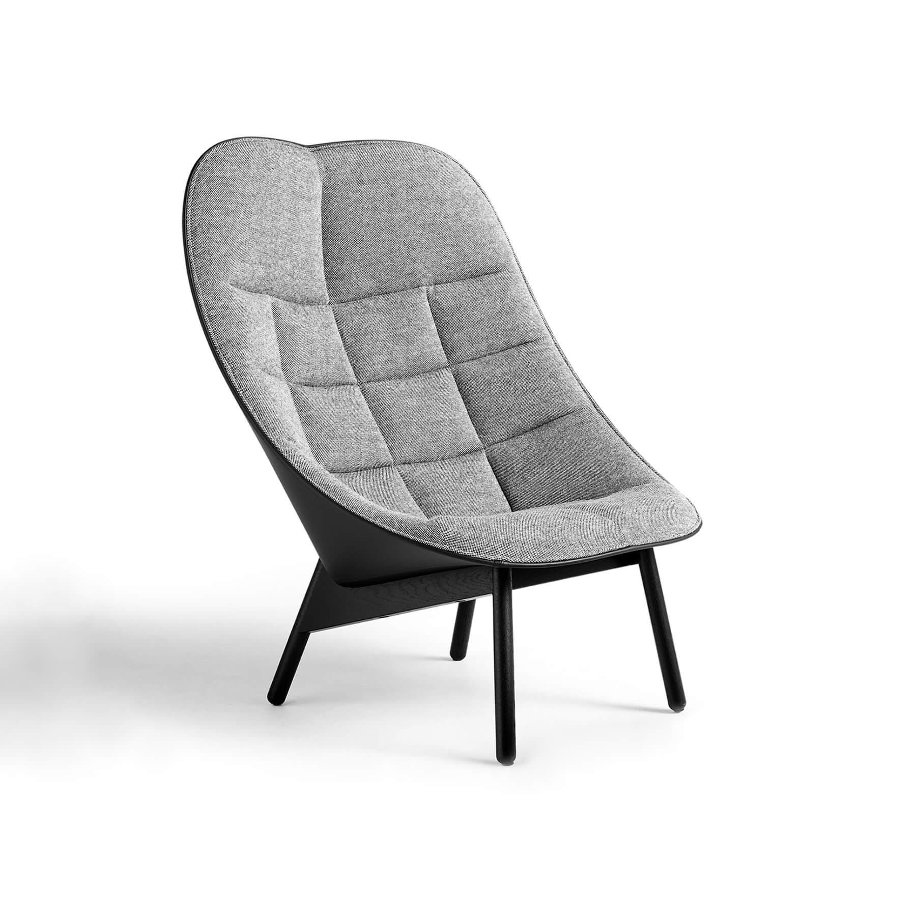 Hay Uchiwa Lounge Chair Quilted Hallingdal 166 Sierra Si1001 Black Oak Base No Ottoman Grey Designer Furniture From Holloways Of Ludlow