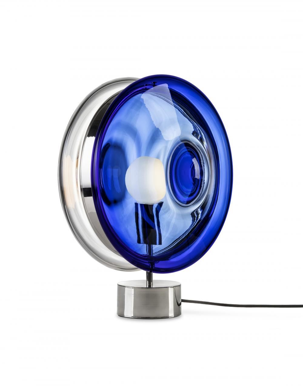 Orbital Table Light Neptune Blue Polished Nickel