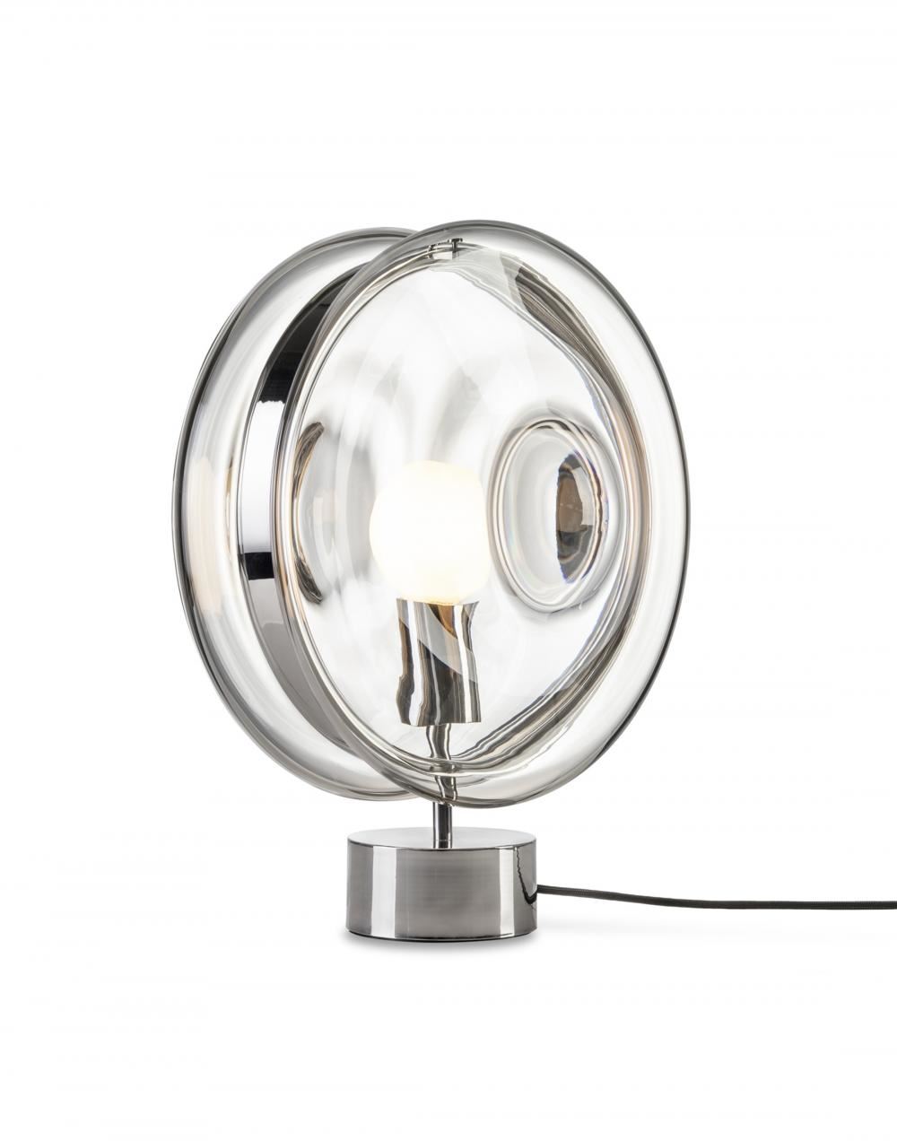 Orbital Table Light Clear Polished Nickel