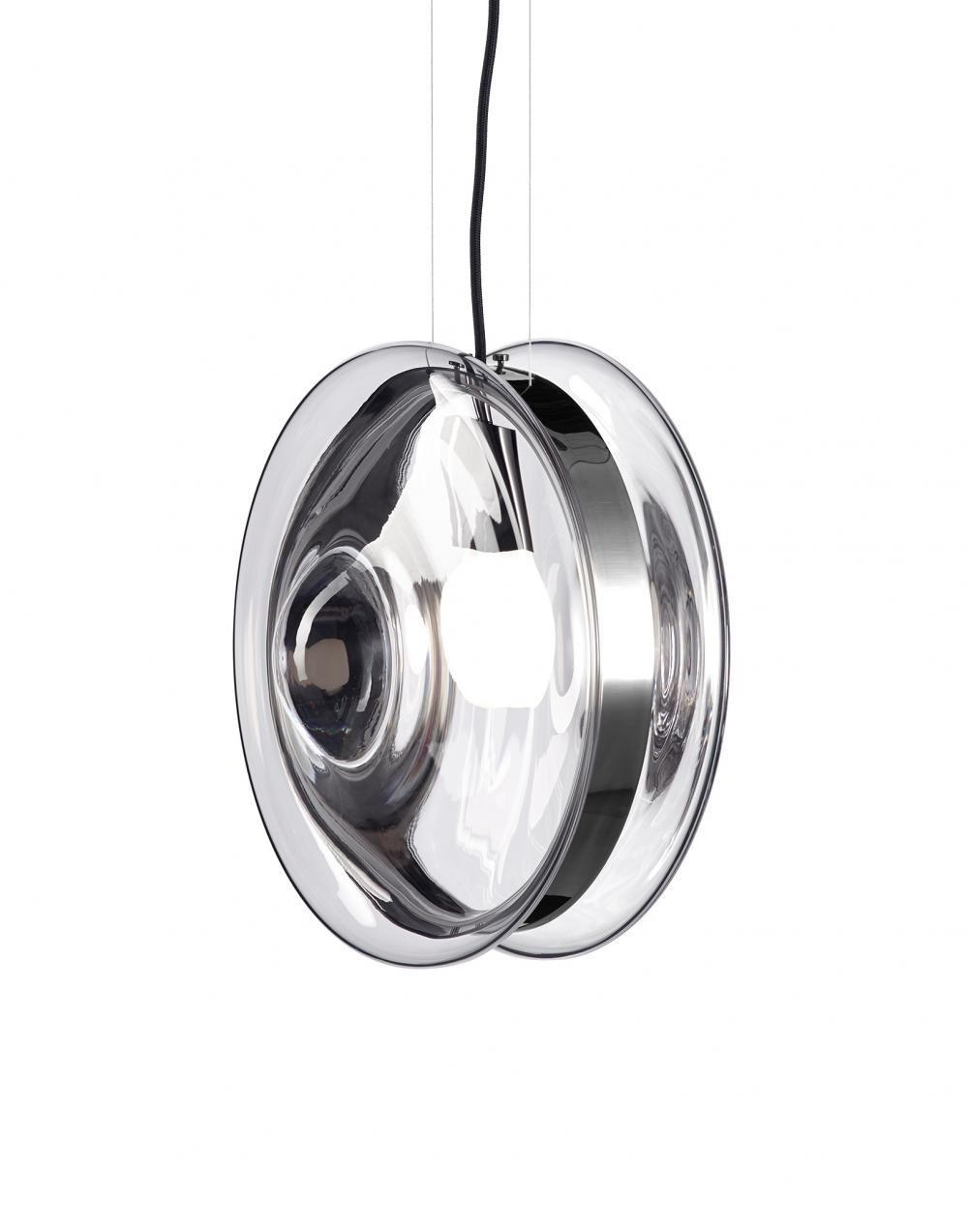 Bomma Orbital Pendant Clear Polished Nickel Clear Designer Pendant Lighting