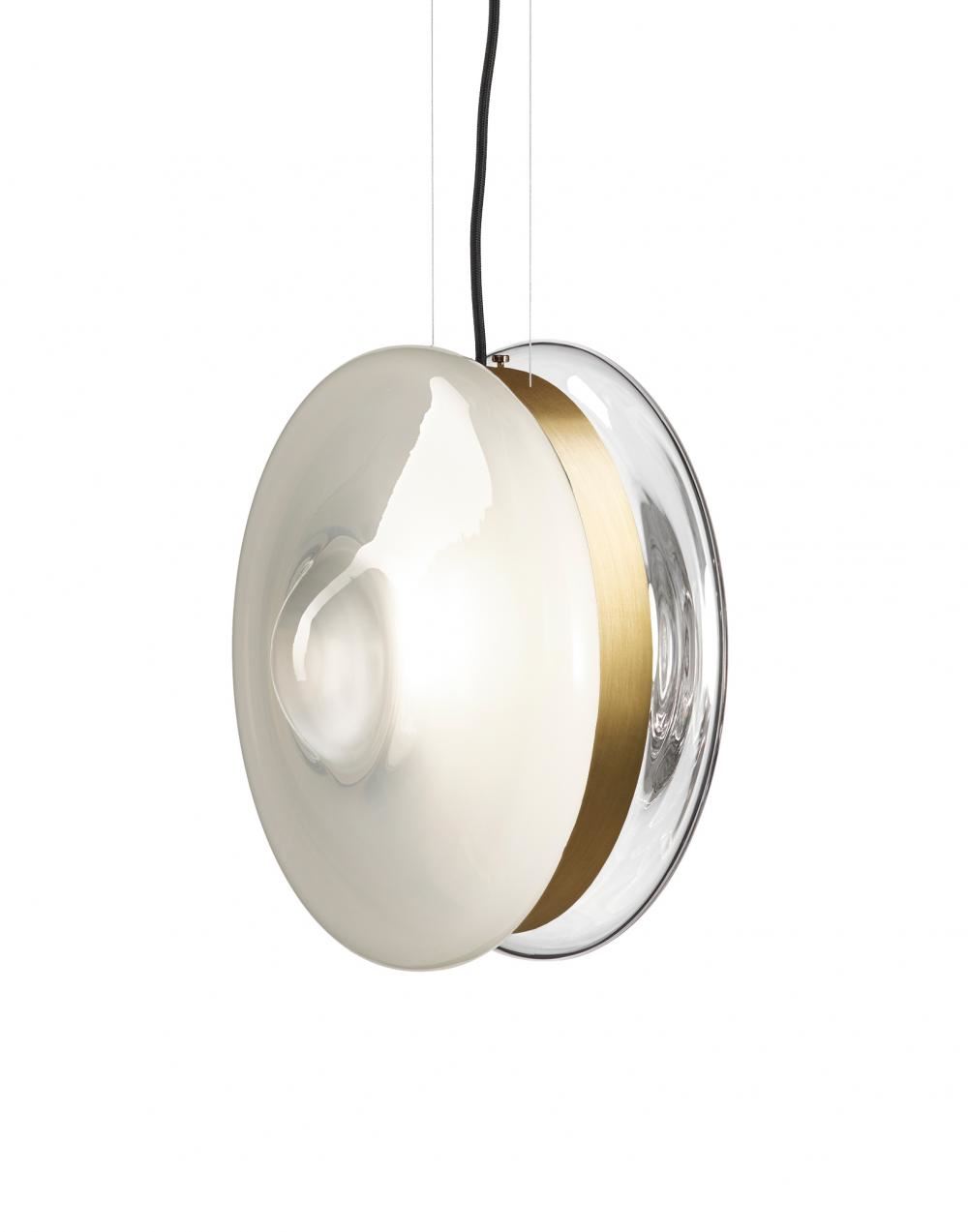 Bomma Orbital Pendant Polaris White Patina Brass White Designer Pendant Lighting