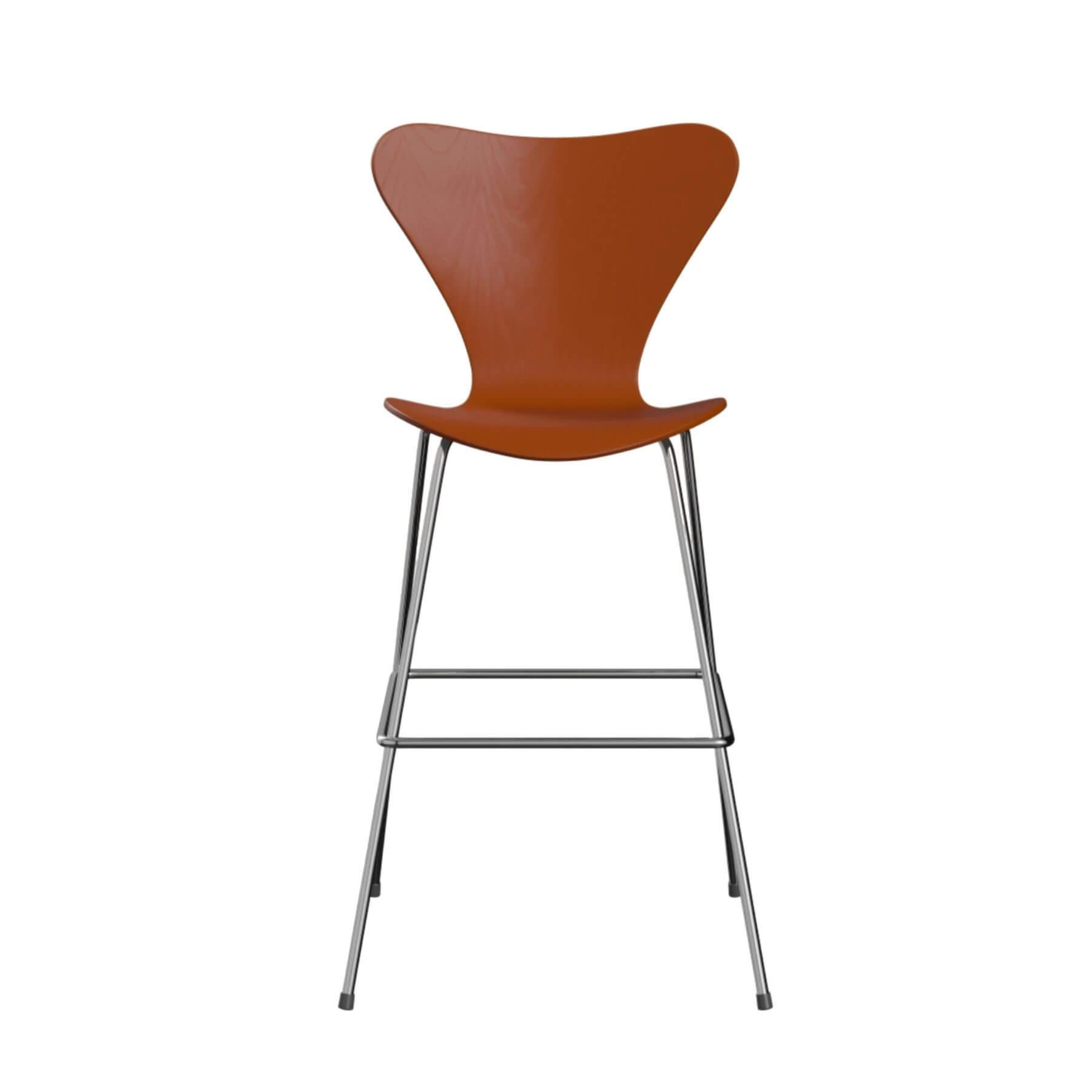 Fritz Hansen Series 7 Bar Stool Large Coloured Paraside Orange Designer Furniture From Holloways Of Ludlow