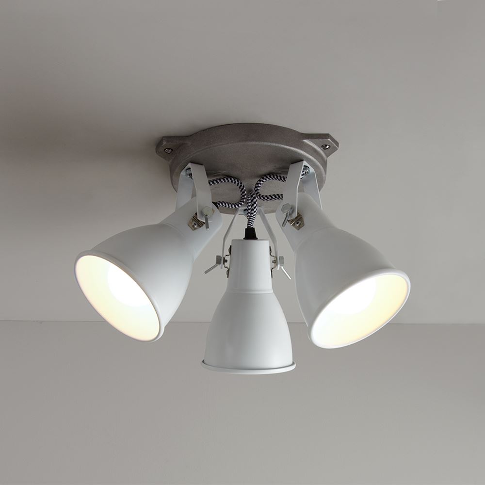 Stirrup Triple Ceiling Light White