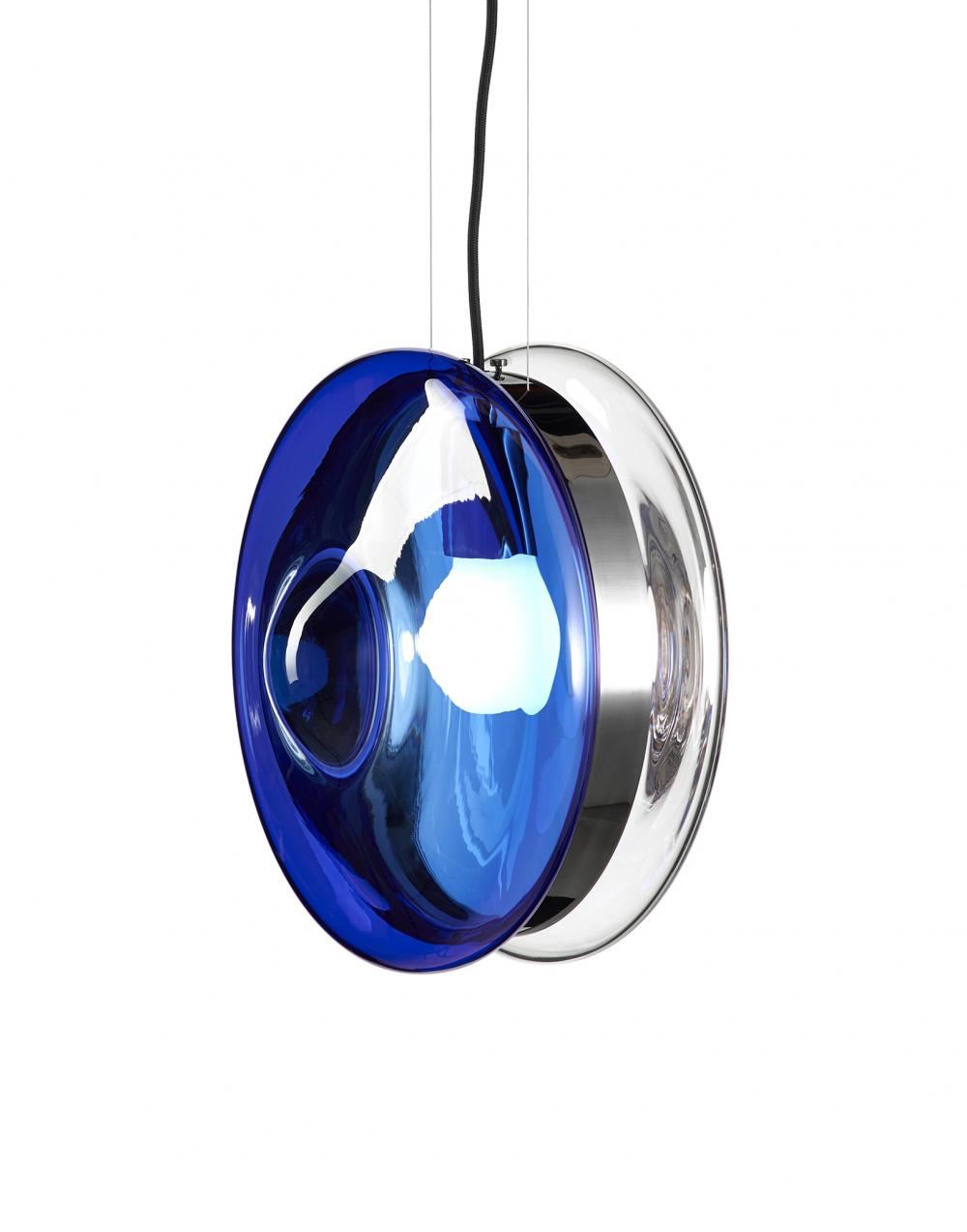 Bomma Orbital Pendant Neptun Blue Polished Nickel Blue Designer Pendant Lighting