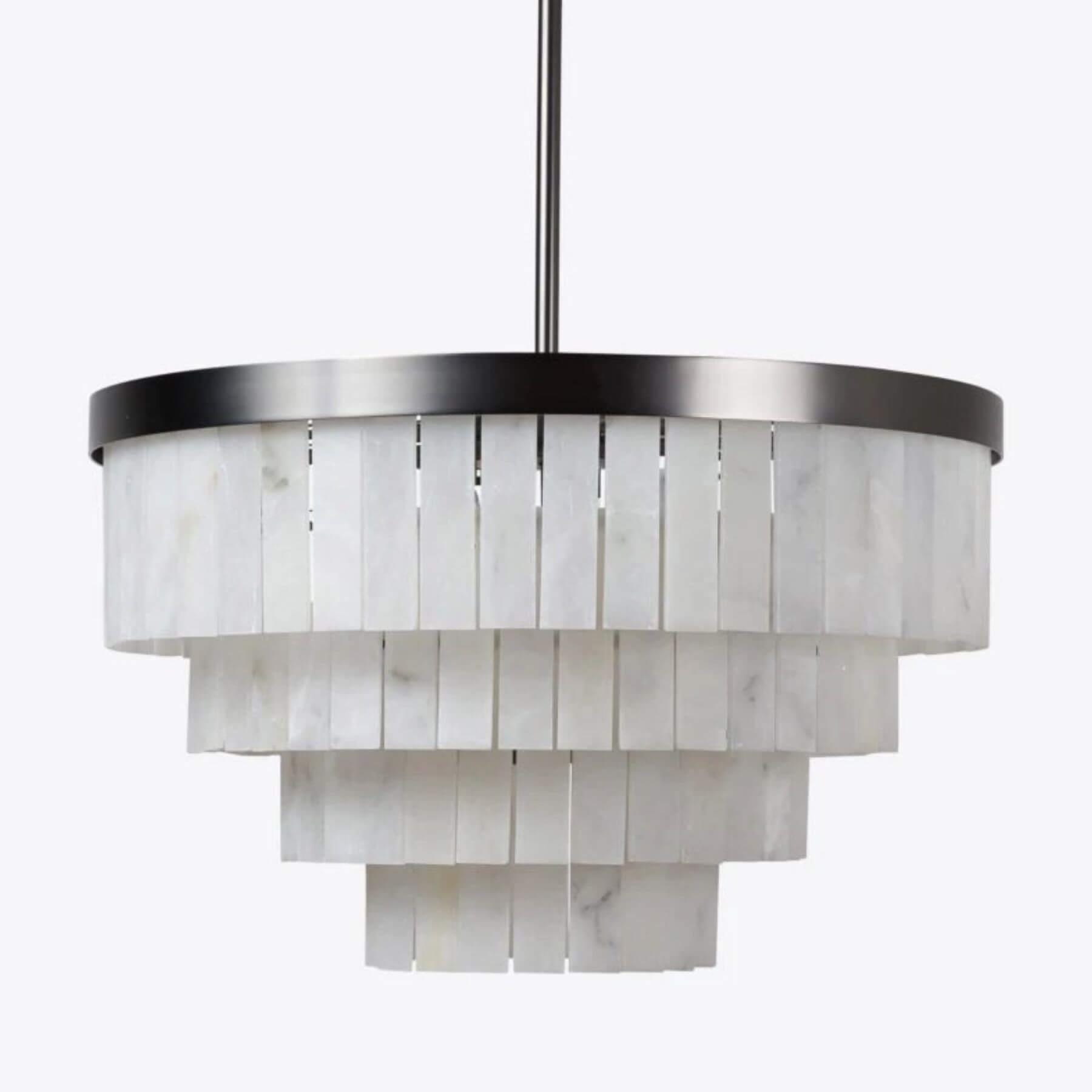 Pure White Lines Mosman Tiered Chandelier Black