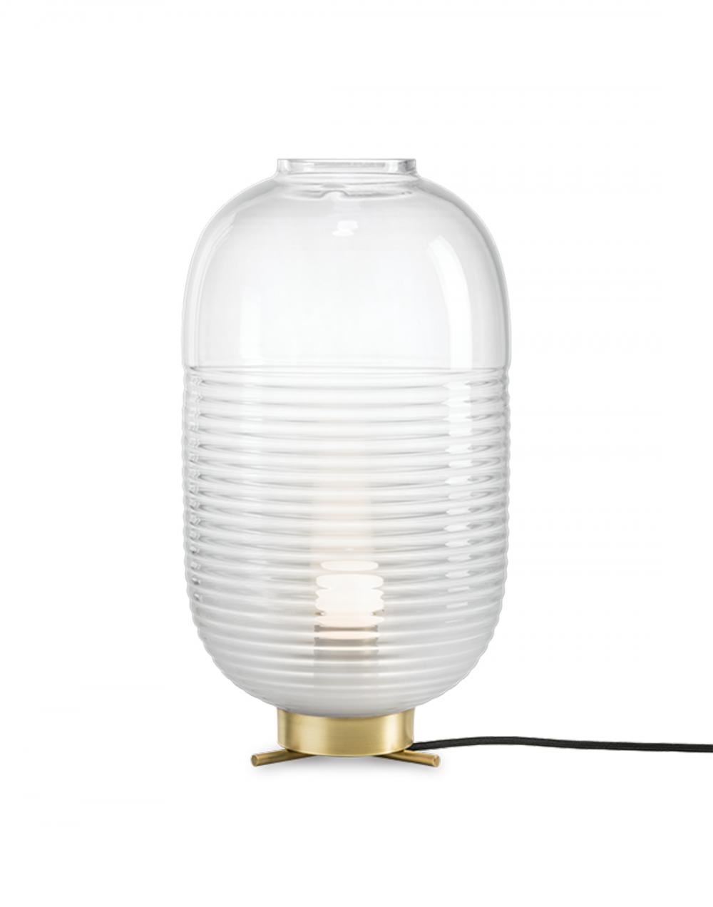 Lantern Table Light White Patina Brass