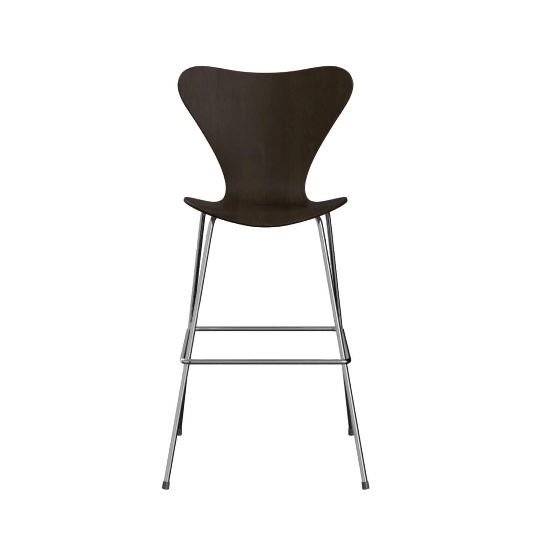 Fritz Hansen Series 7 Bar Stool Large Clear Full Dark Stained Oak Dark Wood Designer Furniture From Holloways Of Ludlow