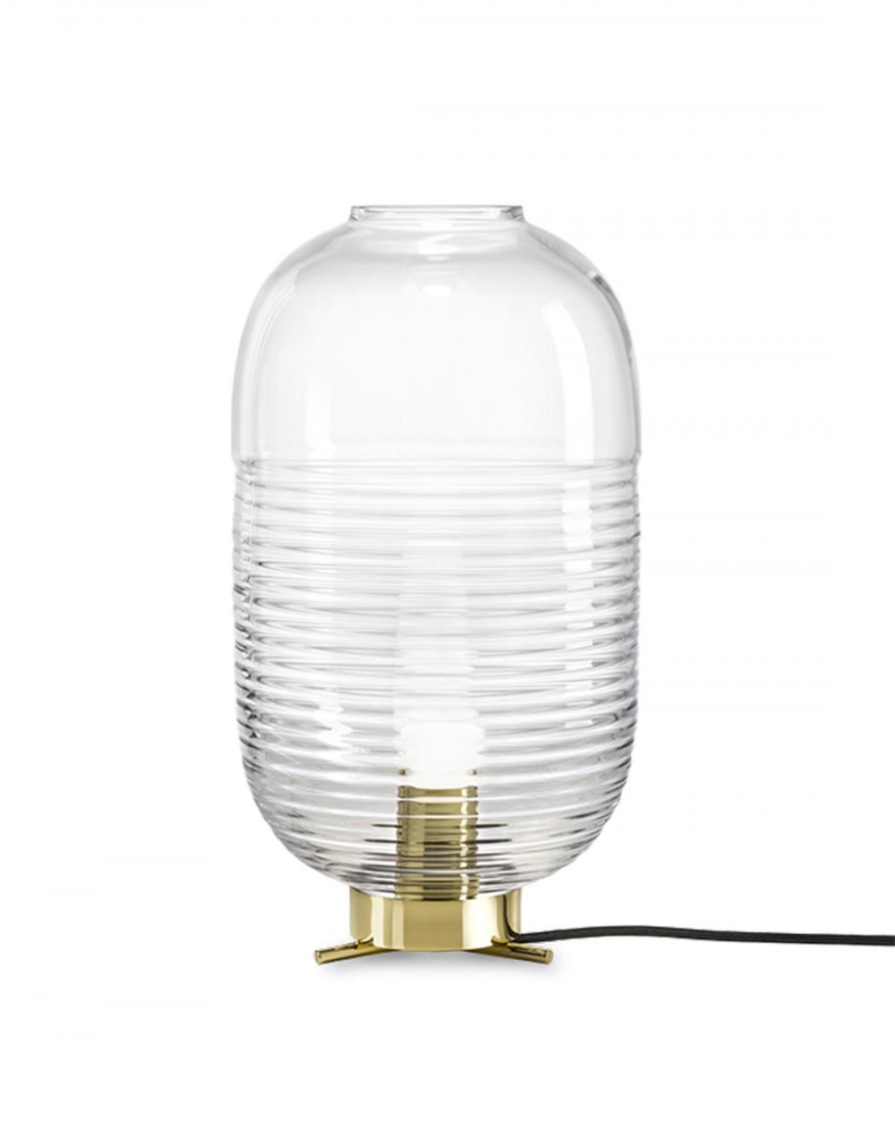 Lantern Table Light Clear Polished Brass