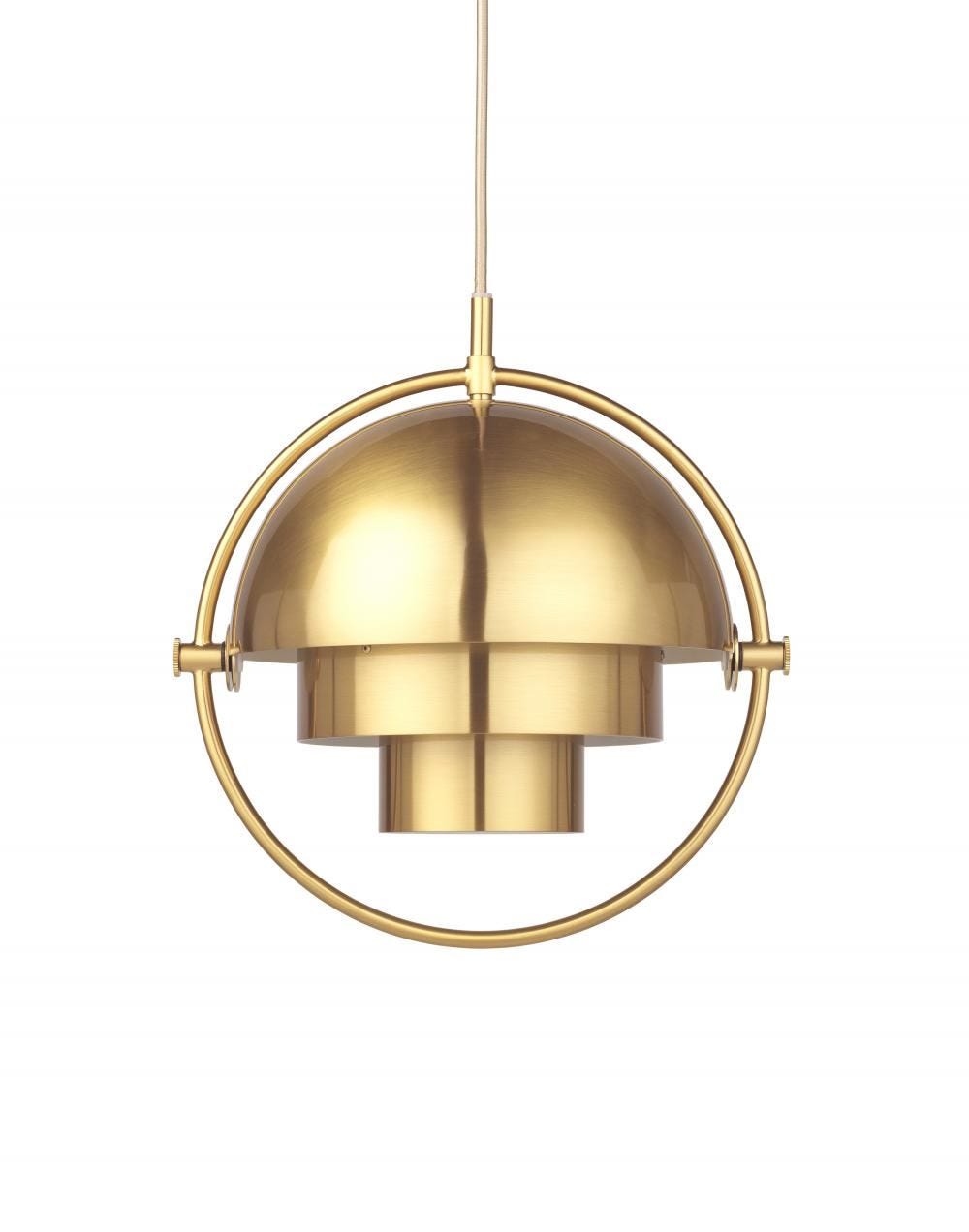 Gubi Multilite Pendant Light Small Midnight Blue Brass Designer Pendant Lighting