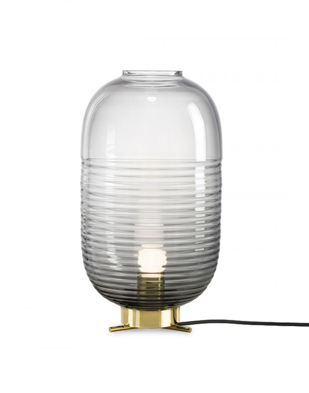 Lantern Table Light Smoke Grey Polished Brass