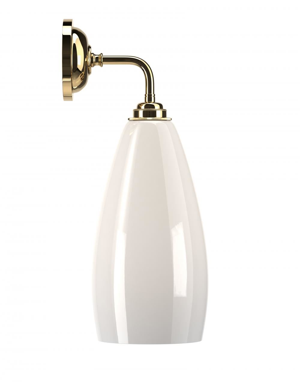 Upton Bathroom Wall Light White Polished Brass