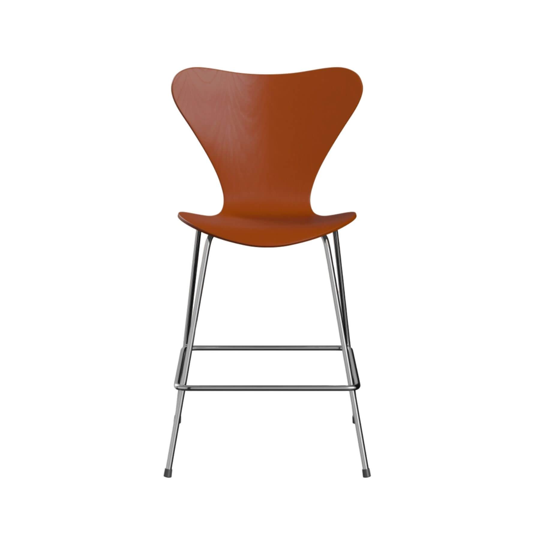 Fritz Hansen Series 7 Bar Stool Small Coloured Paraside Orange Designer Furniture From Holloways Of Ludlow