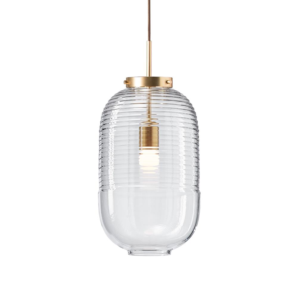 Bomma Glass Lantern Pendant White Glass Polished Brass Designer Pendant Lighting