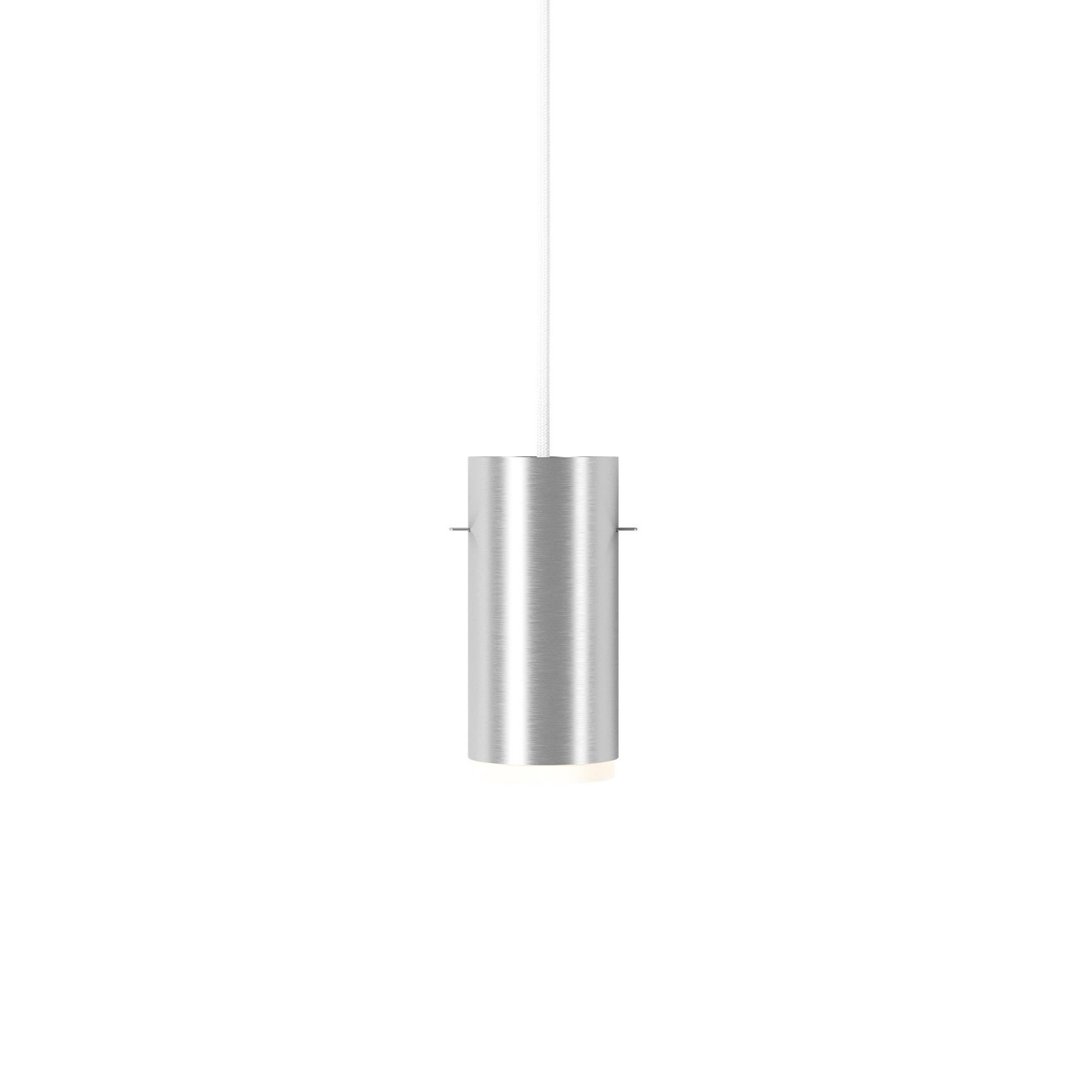 Moebe Tube Pendant Small Brushed Aluminium Silver Designer Pendant Lighting