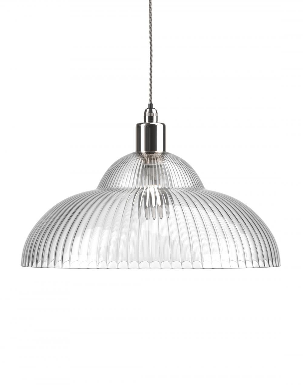 Fritz Fryer Wye Valley Bathroom Pendant Skinny Ribbed Nickel Bathroom Lighting Clear Designer Pendant Lighting