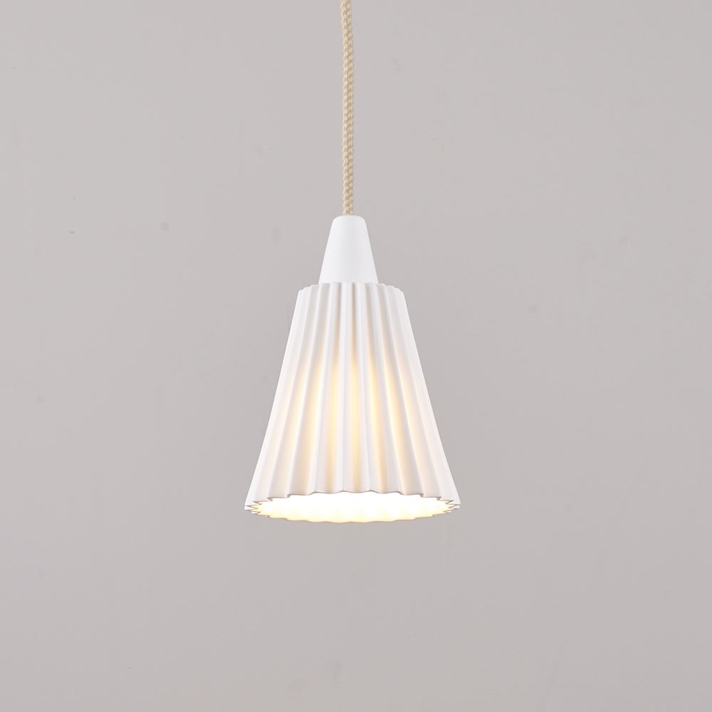 Original Btc Hector Pleat Pendant Medium White Designer Pendant Lighting