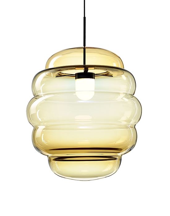 Bomma Blimp Pendant Large Amber Orange Designer Pendant Lighting