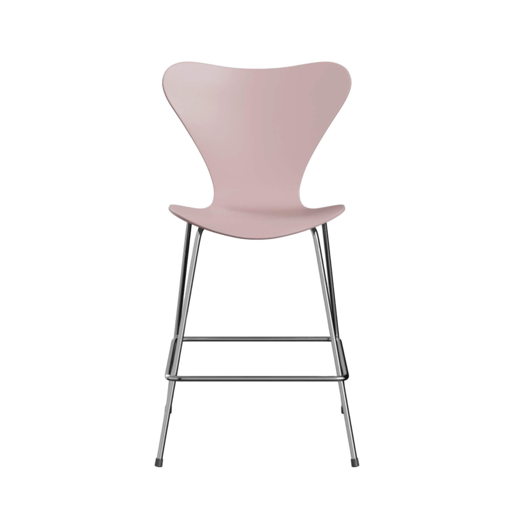 Fritz Hansen Series 7 Bar Stool Small Lacquered Pale Rose Pink Designer Furniture From Holloways Of Ludlow