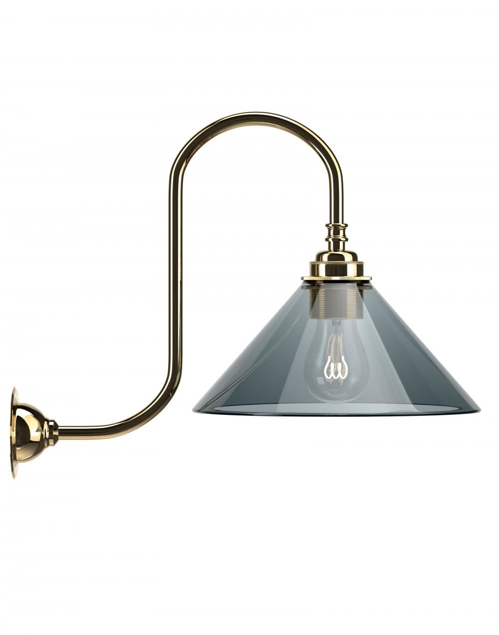 Hay Swan Neck Wall Light Smoked Polished Brass