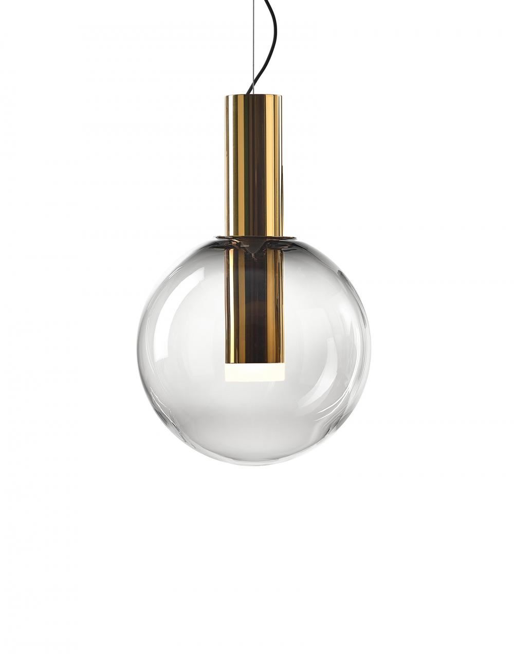 Phenomena Pendant Light Ball Small Smoke Polished Brass