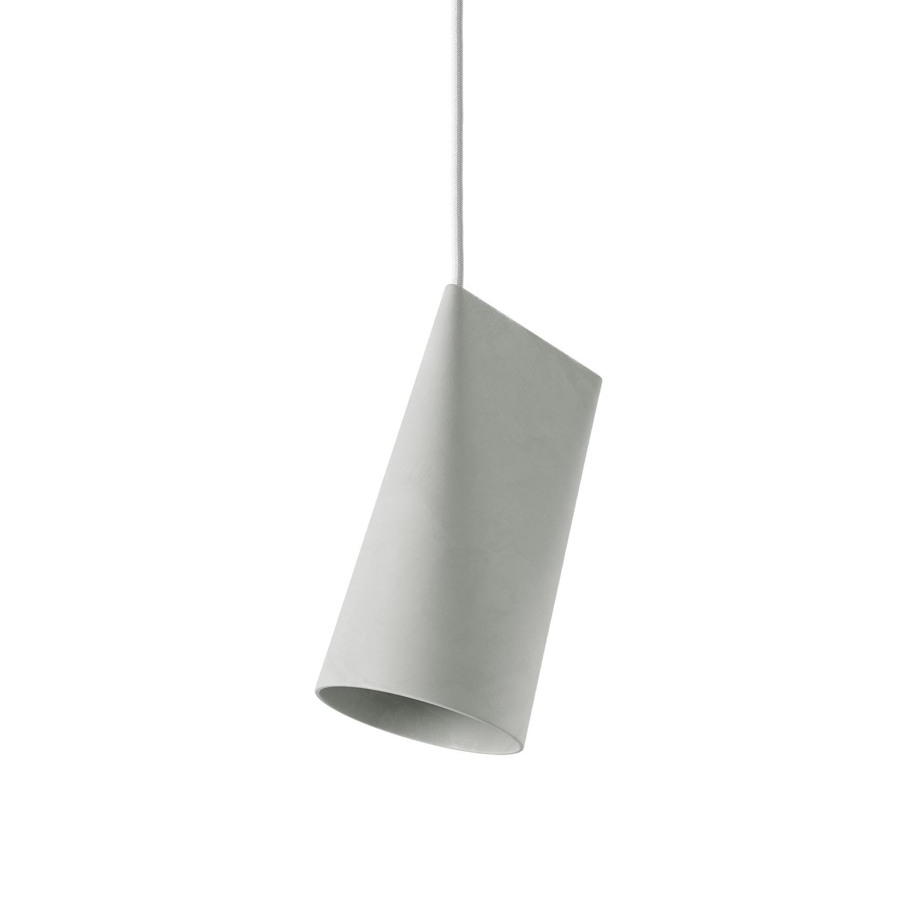Moebe Ceramic Pendant Light Narrow Light Grey Designer Pendant Lighting