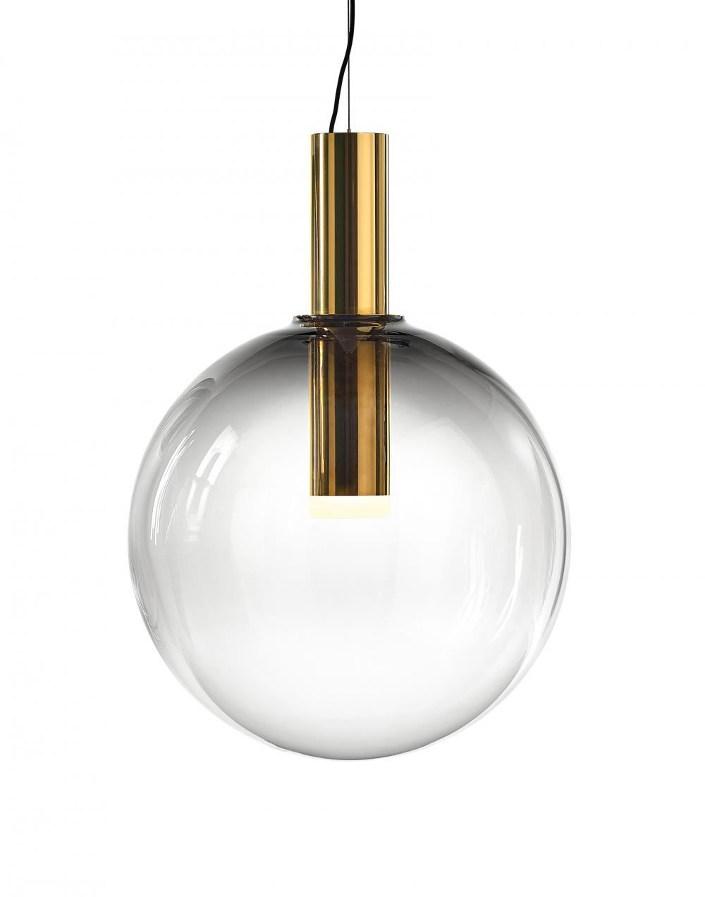 Phenomena Pendant Light Ball Large Smoke Polished Brass