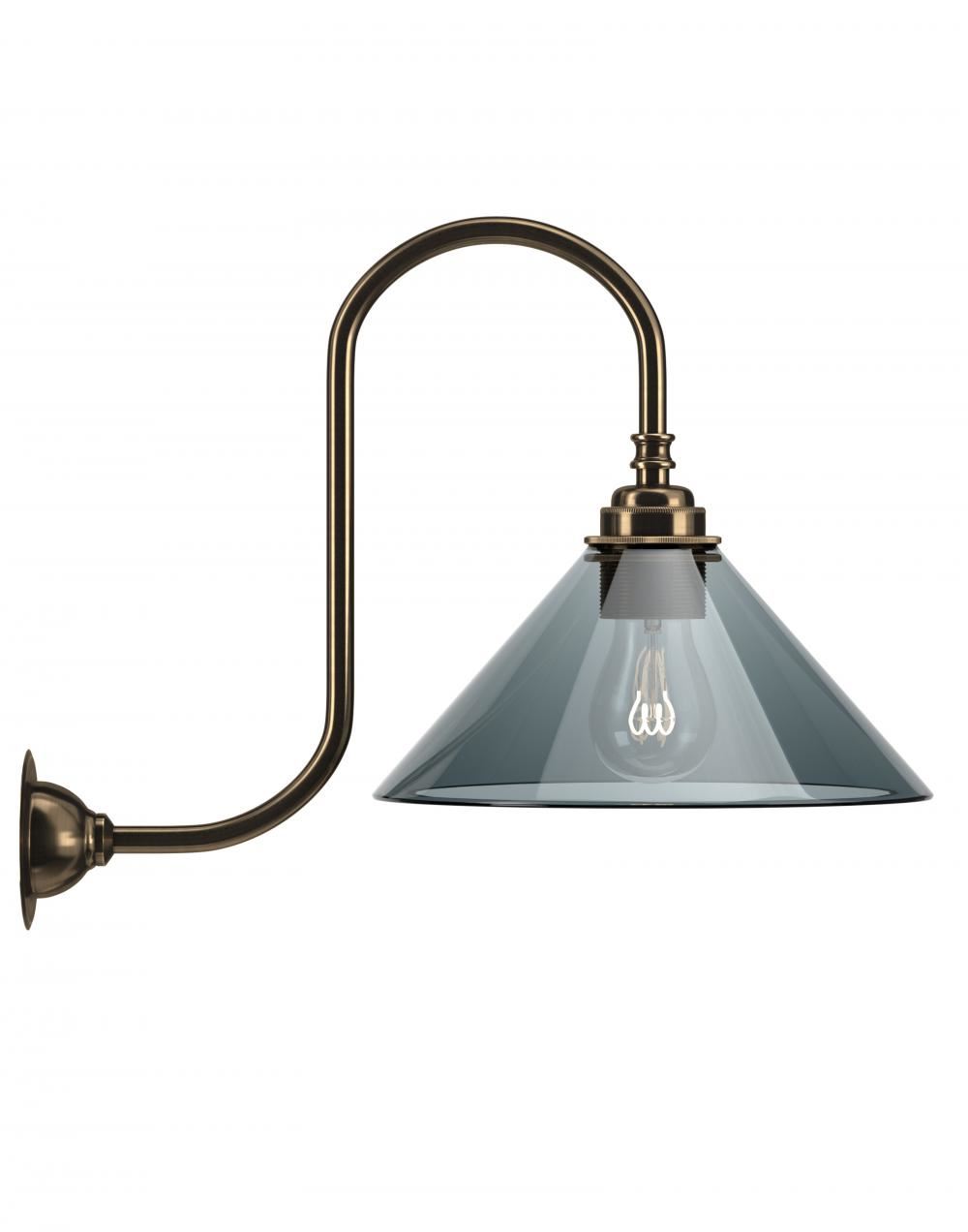 Hay Swan Neck Wall Light Smoked Antique Brass